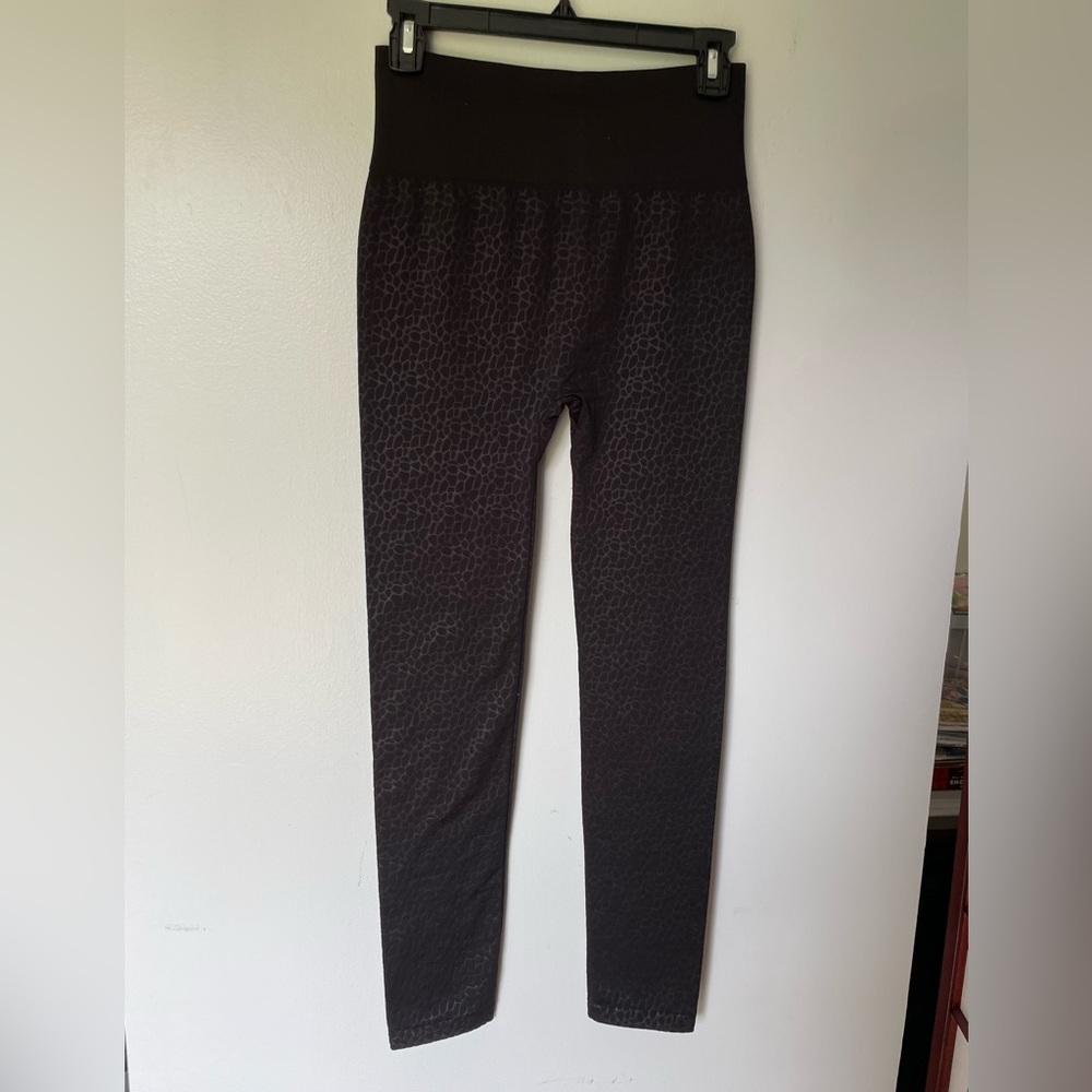 Charlie Paige Black Patterned Leggings, Size S/M
